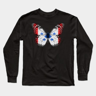 Austral Islander Flag  Butterfly - Gift for Austral Islander From Austral Islands Long Sleeve T-Shirt
